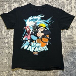 Women’s Team Kakashi Naruto Anime Black Graphic Tee